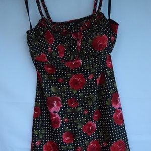 BCX Rose Pattern Black Padded Top (XS)